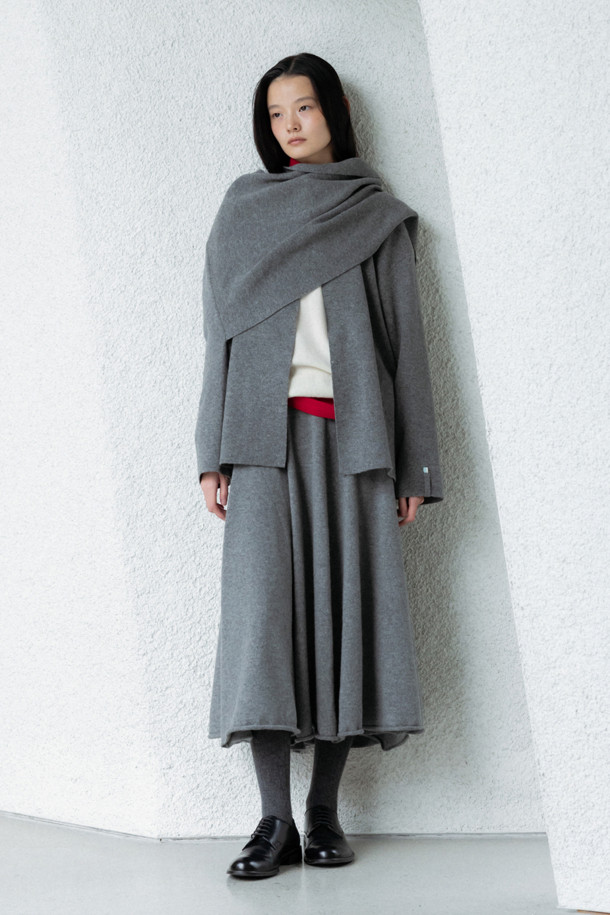 LE CASHMERE - 자켓 - Cashmere Scarf Jacket (Gray)