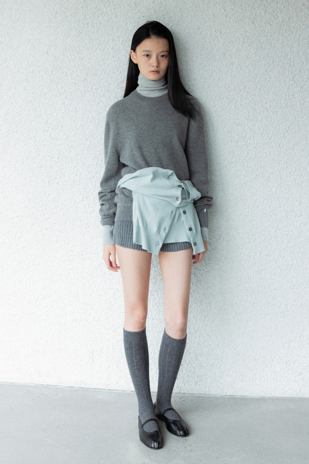 LE CASHMERE - 가디건 - Button Basic Cardigan (Mint)