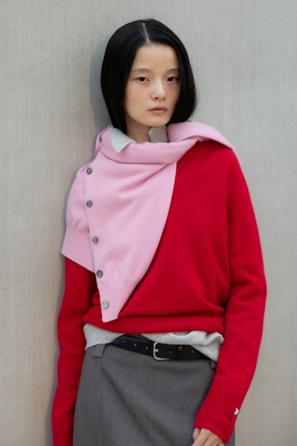 LE CASHMERE - 가디건 - Button Basic Cardigan (Pink)