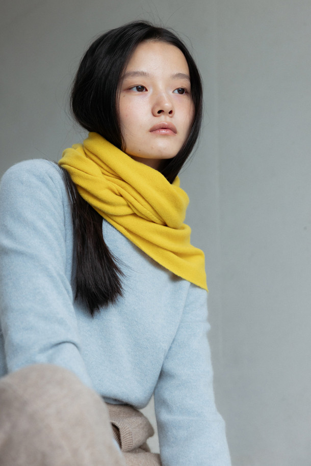 LE CASHMERE - 스카프/머플러 - Triangle Muffler (Yellow)