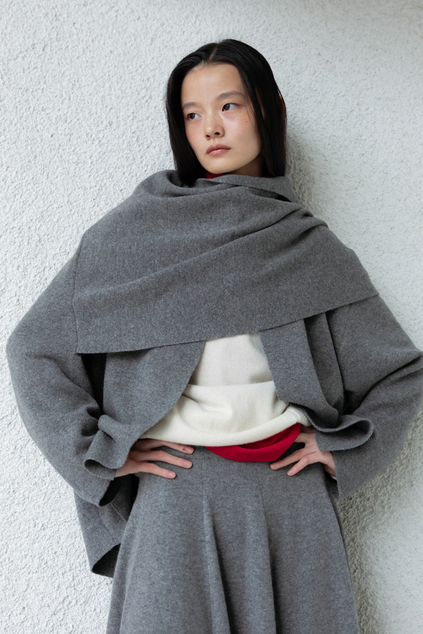 LE CASHMERE - 자켓 - Cashmere Scarf Jacket (Gray)