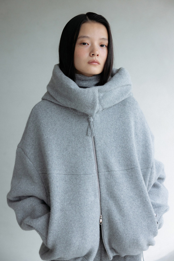 LE CASHMERE - 자켓 - Double Hoodie Jacket (Light Gray)