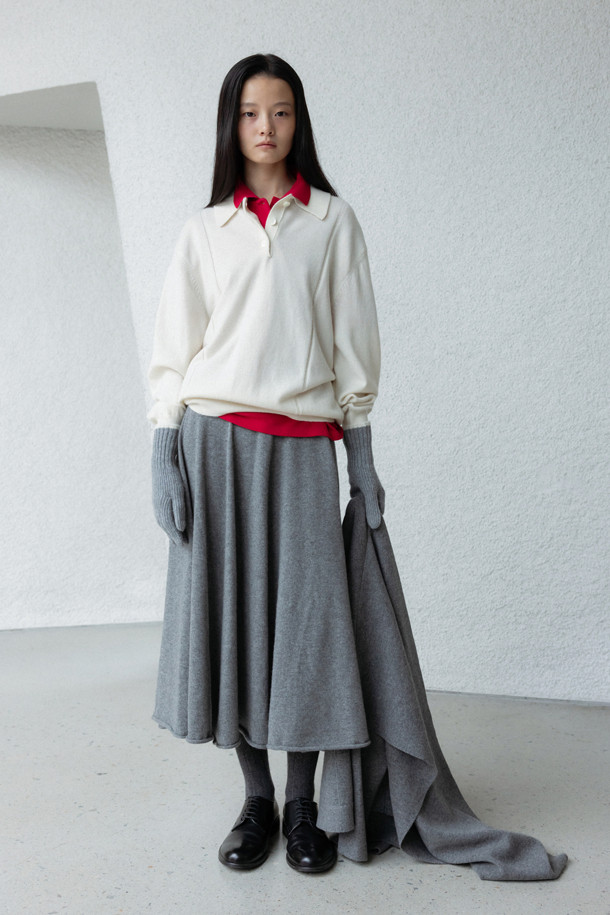 LE CASHMERE - 스웨터 - Basic Polo Sweater (White)