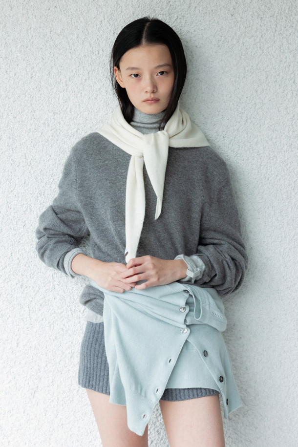 LE CASHMERE - 스카프/머플러 - Mini Triangle Muffler (White)