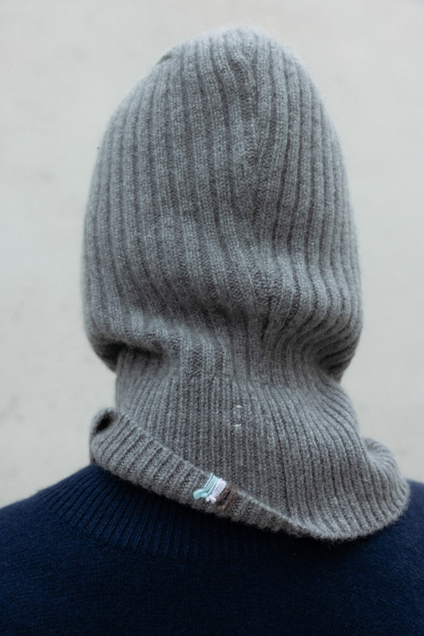 LE CASHMERE - 모자 - Hoodie Balaclava (Gray)