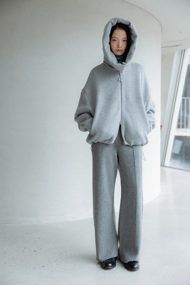 LE CASHMERE - 자켓 - Double Hoodie Jacket (Light Gray)