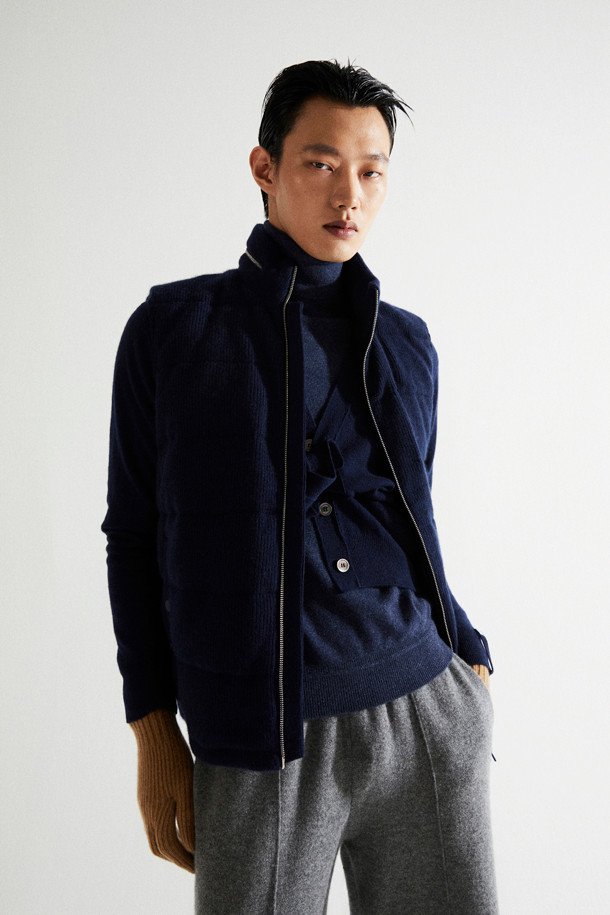 LE CASHMERE - 베스트 - Men Cashmere Vest (Navy)