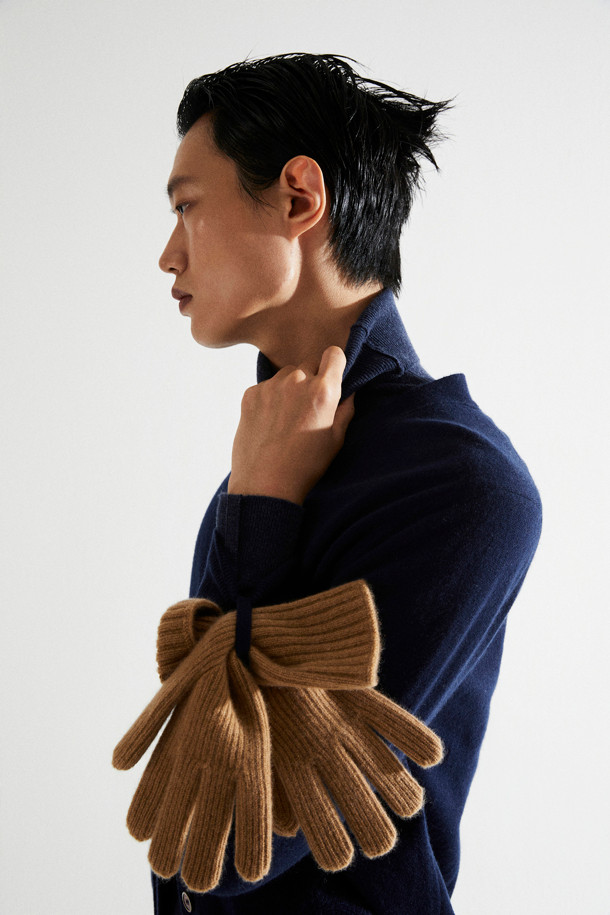 LE CASHMERE - 장갑 - Ribbed Glove (Camel)