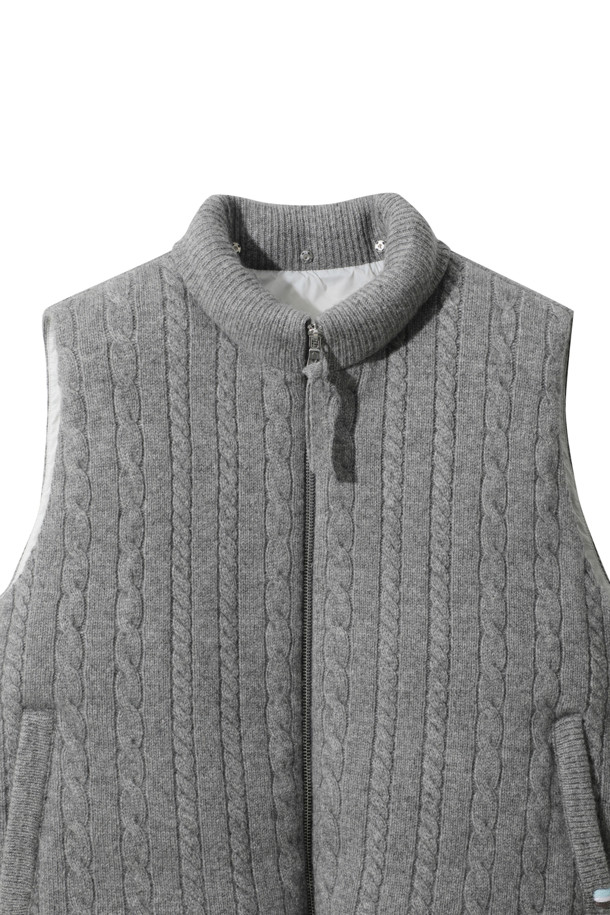 LE CASHMERE - 베스트 - Cashmere Cable Vest (Gray)