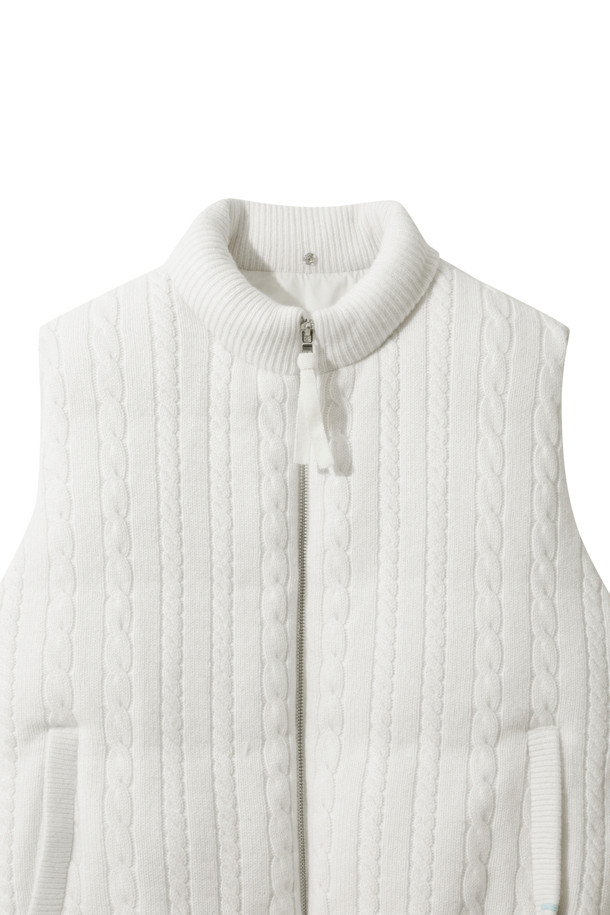 LE CASHMERE - 베스트 - Cashmere Cable Vest (White)