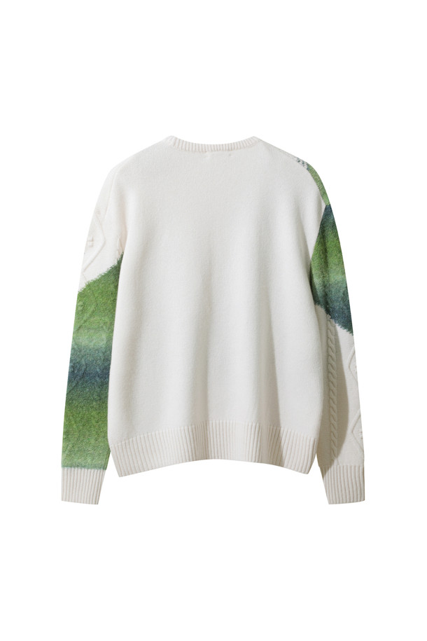 LE CASHMERE - 스웨터 - Pattern Sweater (Khaki)