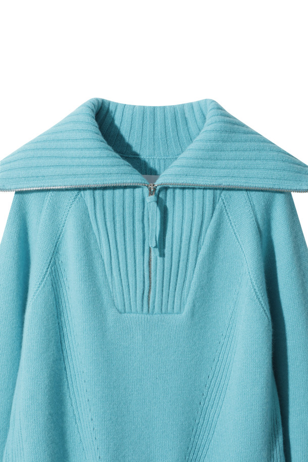 LE CASHMERE - 스웨터 - Wide Collar Sweater (Blue)