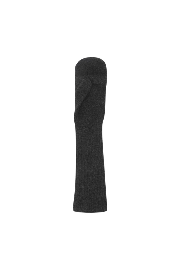 LE CASHMERE - 장갑 - Long Ribbed Mitten (Charcoal)