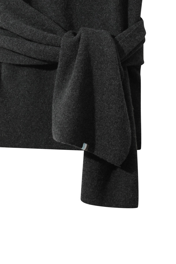 LE CASHMERE - 베스트 - Cashmere Cape Vest (Charcoal)