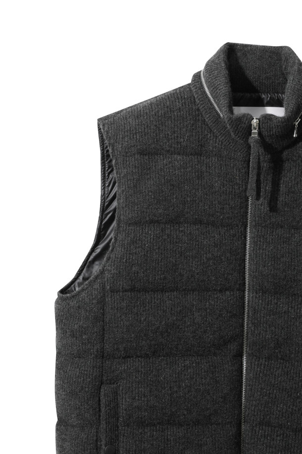 LE CASHMERE - 다운/패딩 - Men Cashmere Vest (Charcoal)