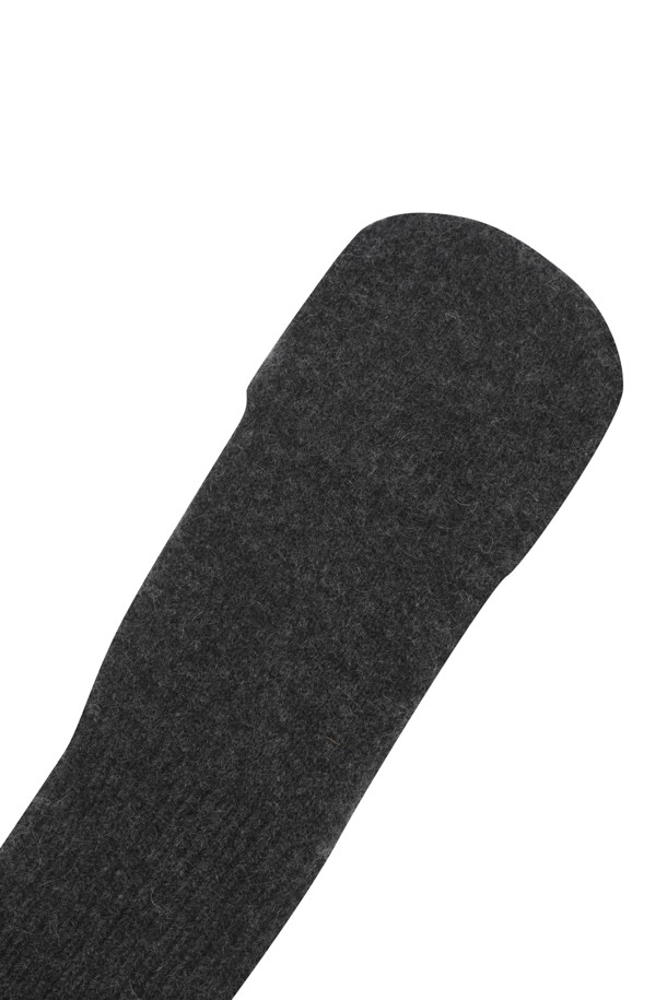 LE CASHMERE - 장갑 - Long Ribbed Mitten (Charcoal)