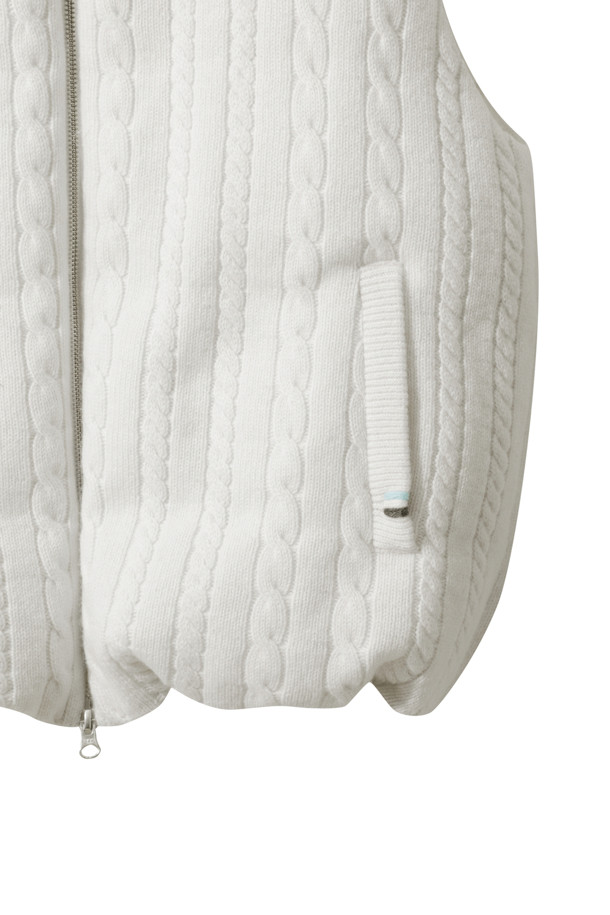 LE CASHMERE - 베스트 - Cashmere Cable Vest (White)