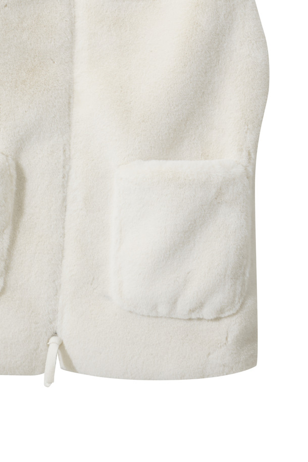 LE CASHMERE - 베스트 - Eco Fur Knit Vest (White)