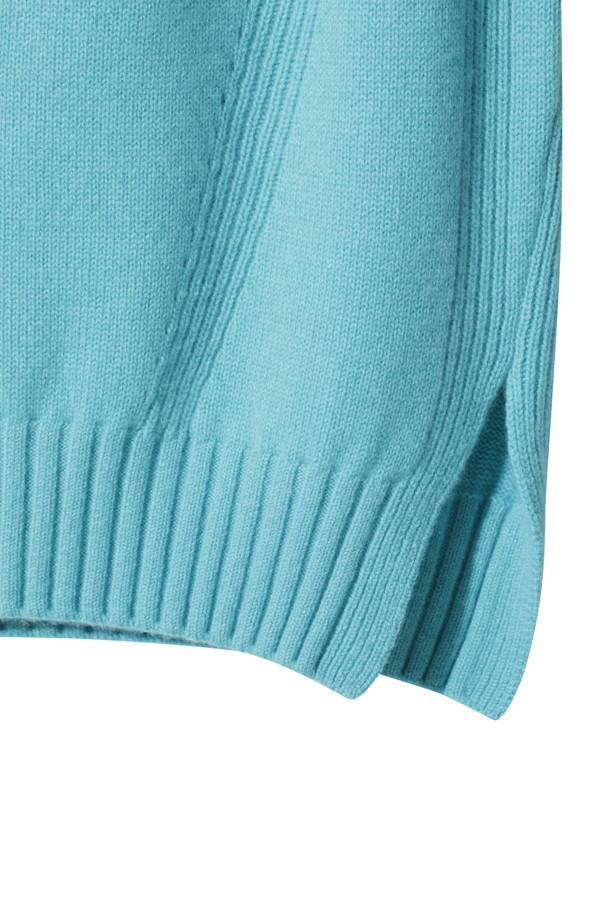 LE CASHMERE - 스웨터 - Wide Collar Sweater (Blue)