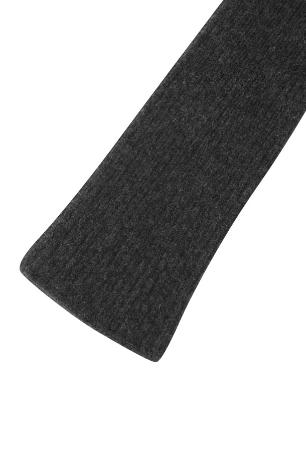 LE CASHMERE - 장갑 - Long Ribbed Mitten (Charcoal)