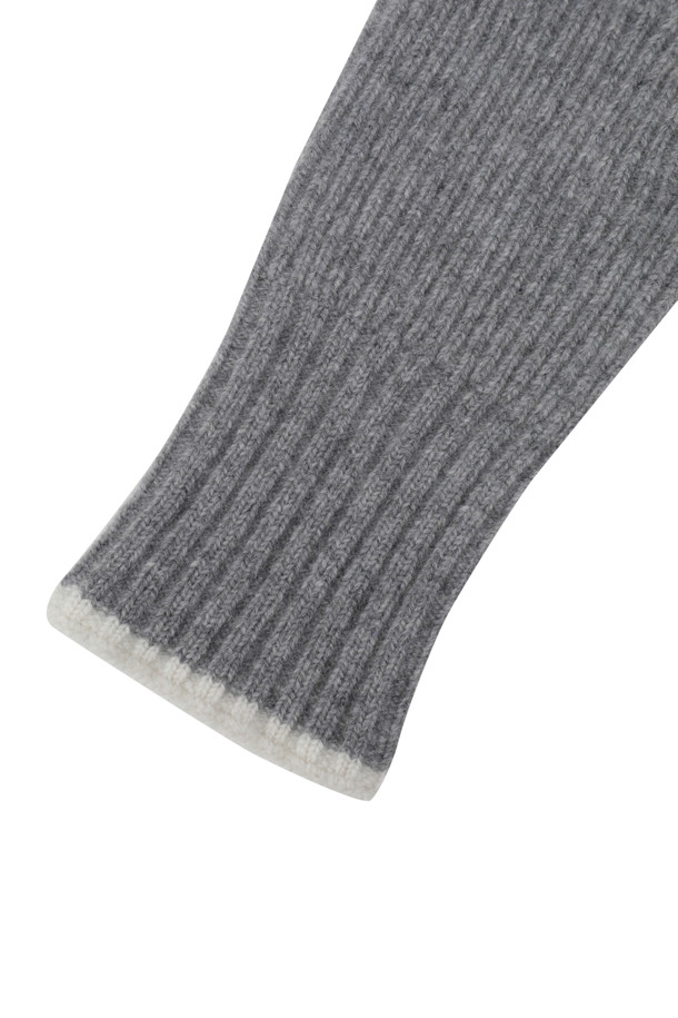 LE CASHMERE - 장갑 - Ribbed Glove (Light Gray)