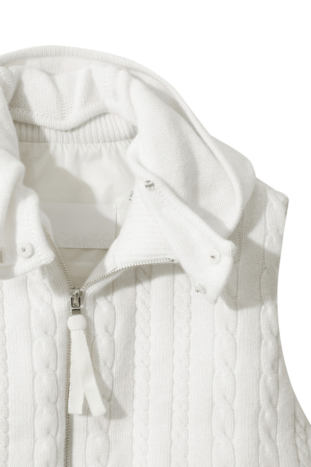 LE CASHMERE - 베스트 - Cashmere Cable Vest (White)