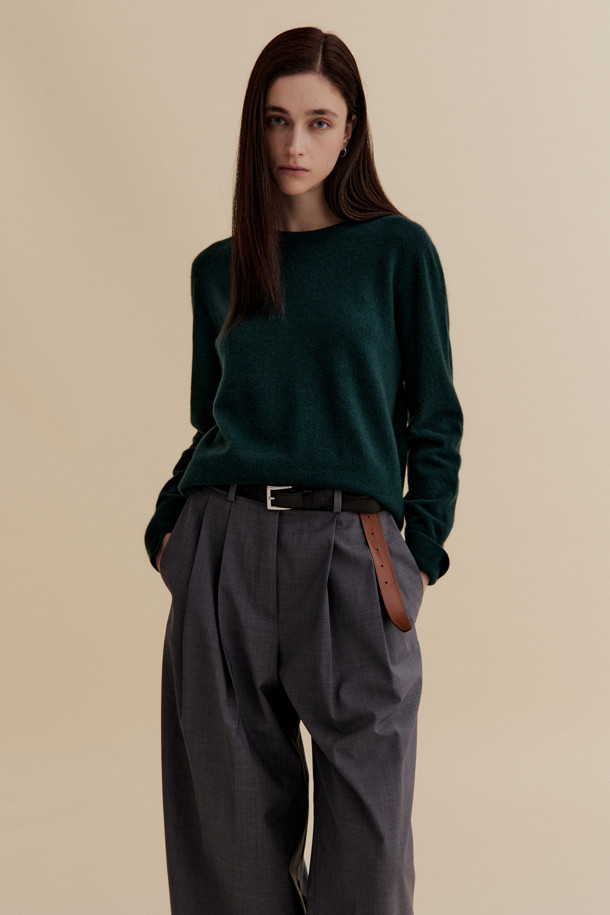 LE CASHMERE - 스웨터 - Cashmere Women Sweater (Dark Green)