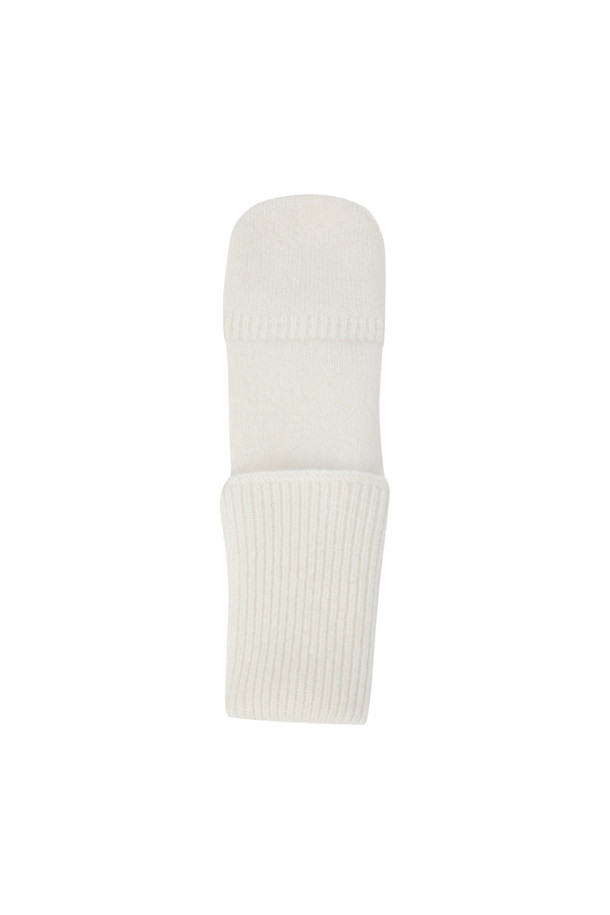 LE CASHMERE - 장갑 - Long Ribbed Mitten (White)