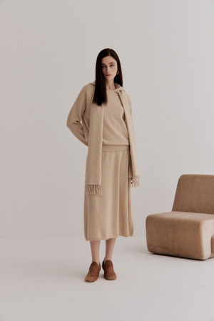 Cashmere Essential Skirt (Beige)