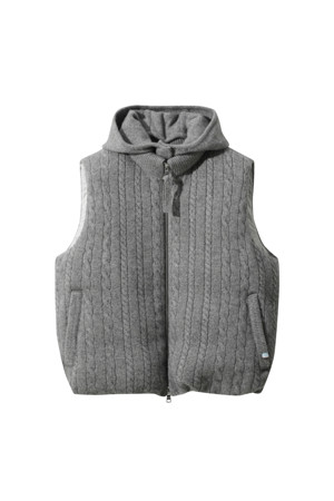 Cashmere Cable Vest (Gray)