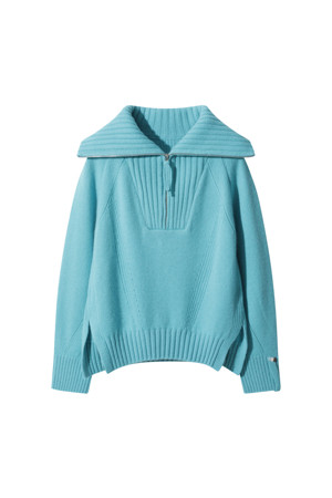 Wide Collar Sweater (Blue)