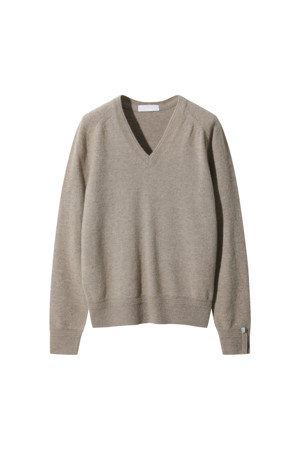 Essential V-neck Sweater (Beige)