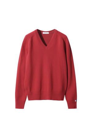 Essential V-neck Sweater (Red)