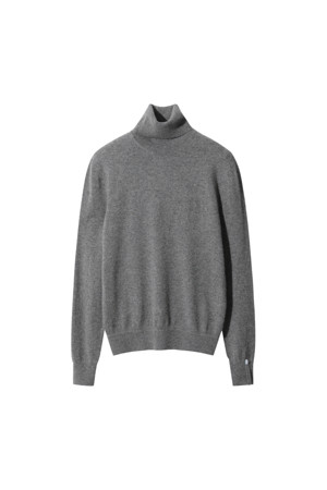 Men High Neck Sweater (Grey)