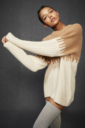 Ethnic Pattern Sweater (Camel Beige)