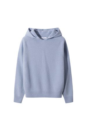 Cashmere Women Hoody Pullover (Light Blue)