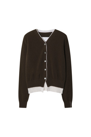 Two-tone Cardigan (Brown)