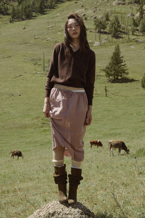 Classic V-neck Sweater (Brown)