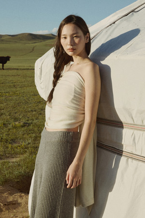 Cashmere Wide Shawl (Ivory)