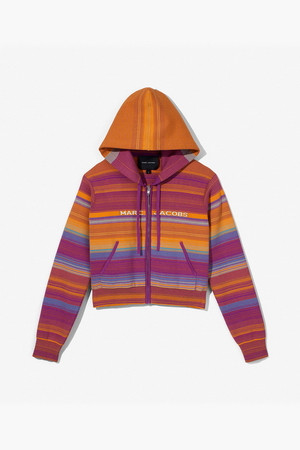 Cropped Zip Hoodie Stripe_Purple Multi (N603J02PF22-501)