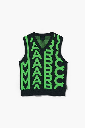 Jacquard Monogram Knit Vest_Fluo Green(N609J01FA22-094)