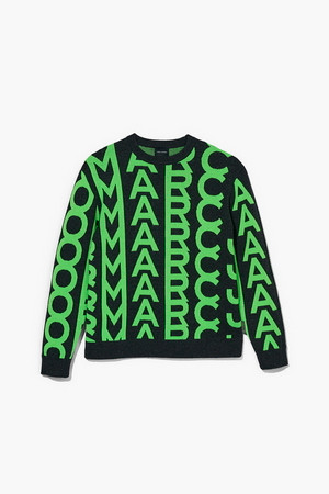 Jacqd Monogram Oversize Crewneck_FluoGreen(N635J01FA22-094)