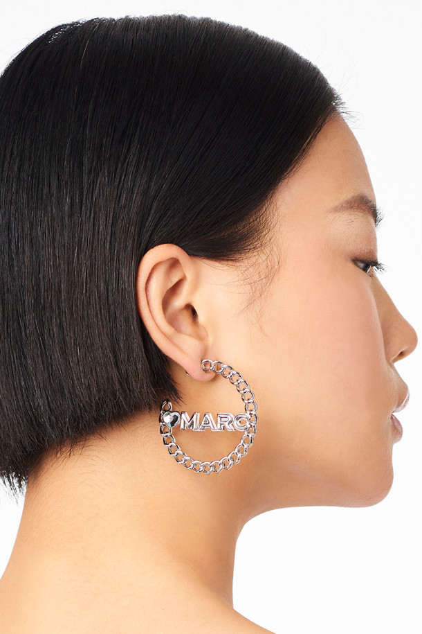 MARC JACOBS - 귀걸이 - Chain Hoop Earrings_Crystal/Silver (J207MT4RE22-980)