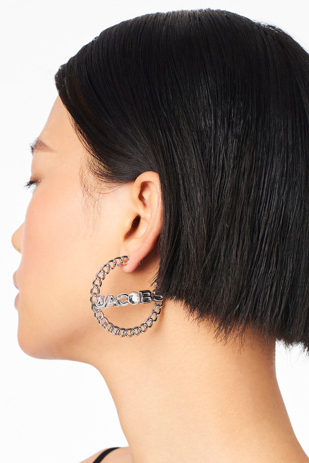 MARC JACOBS - 귀걸이 - Chain Hoop Earrings_Crystal/Silver (J207MT4RE22-980)