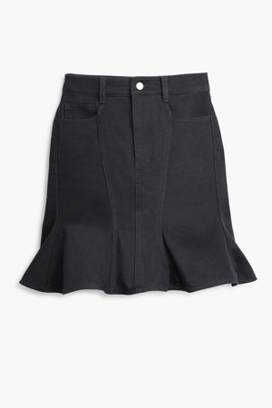 Monochromatic Denim Fluted Mini Skirt_Black (2F3RSK002D03-001)