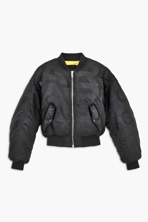 Nylon Satin Jacquard Cropped Bomber_Black (2F3RCT005W01-001)