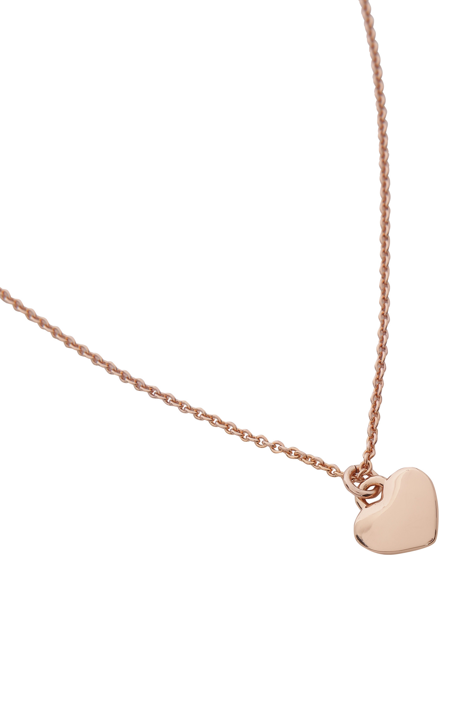 Charms Heart Necklace And Earring Set_Rose Gold Peach (J341MT1PF21831