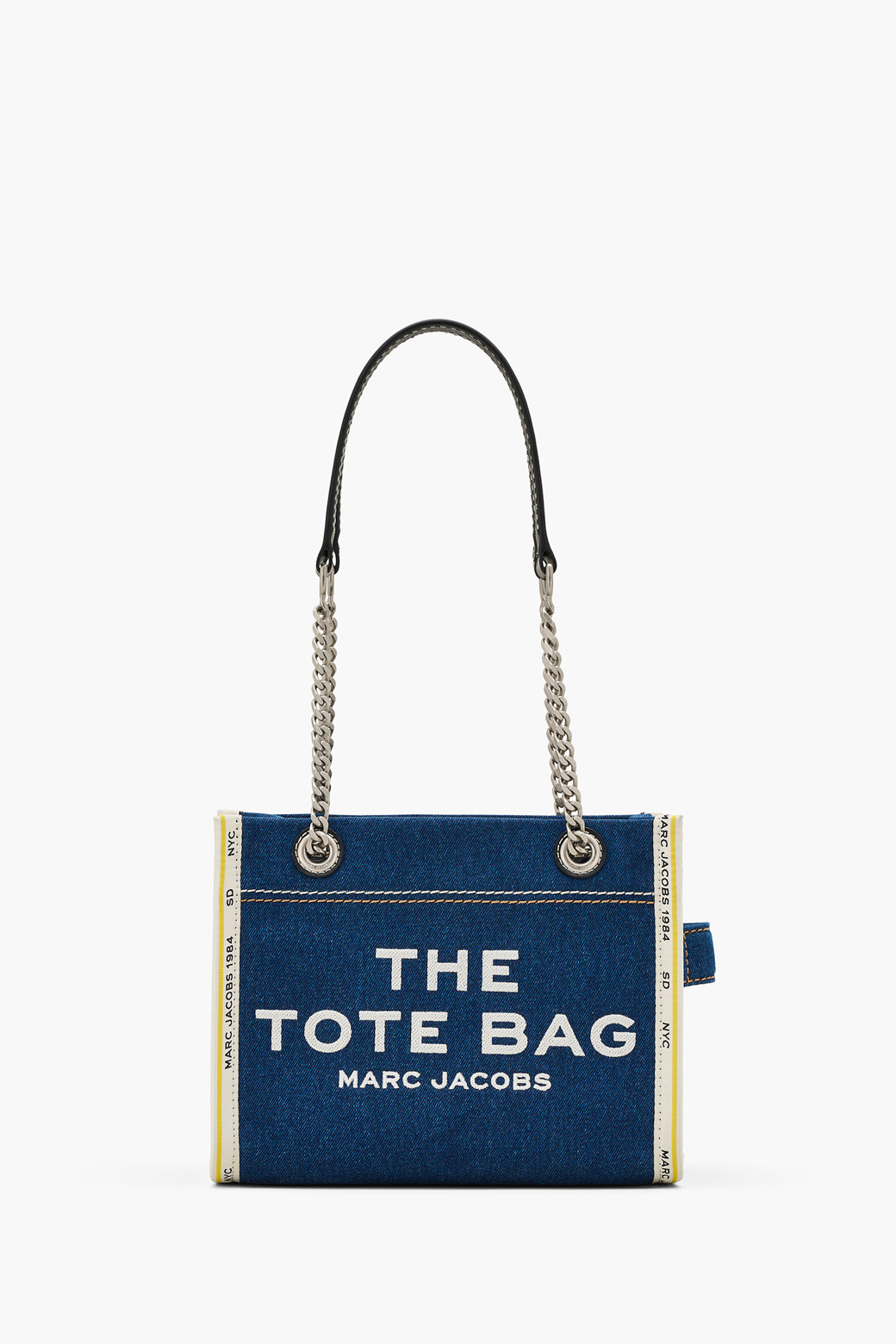 MARC JACOBS] 데님 체인 스몰 토트백 다크워시