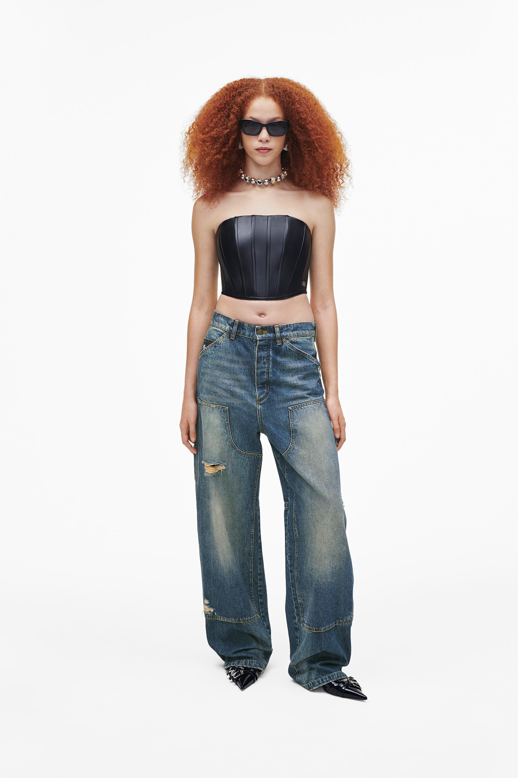 MARC JACOBS - 민소매티셔츠 - Glove Strapless Leather Corset_Black (2S4RTP011W03-001)