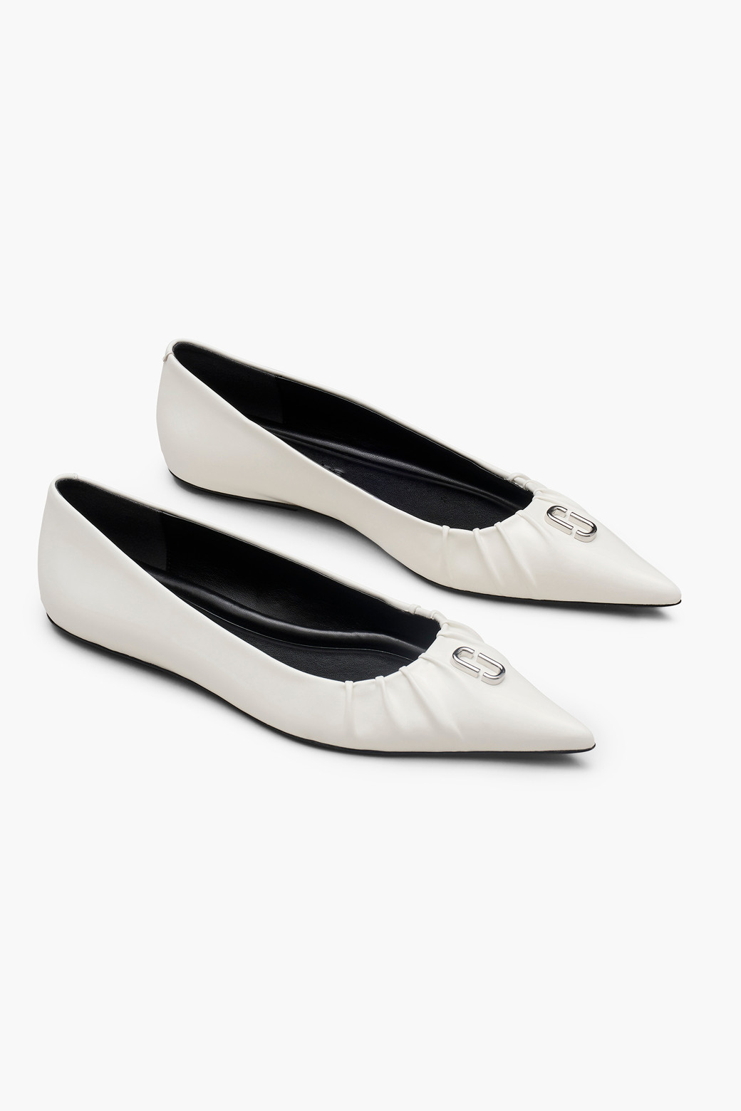 MARC JACOBS - 플랫 - Patent Leather J Marc The Pointy Toe Ballerina_White (2F4FFL001F08-100)